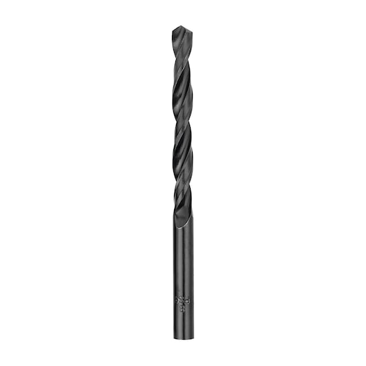 BLACKDECKER BD0060CS metal twist drill bit, straight-on angle, black finish, white background.