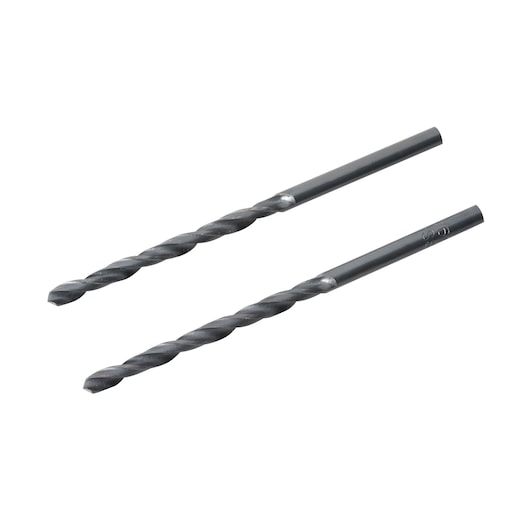 Photo of two BLACKDECKER BD180964C steel twist drill bits side by side on white background.